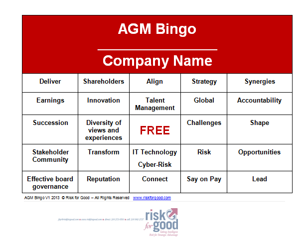 AGM Bingo Card v1
