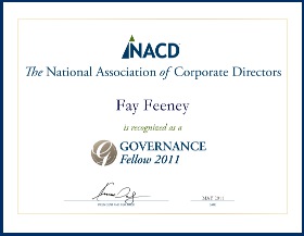 Fay Feeney 2011 NACD Governance Fellow